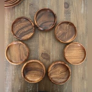 Vintage Handcrafted Monkey Pod Wood Salad Bowls